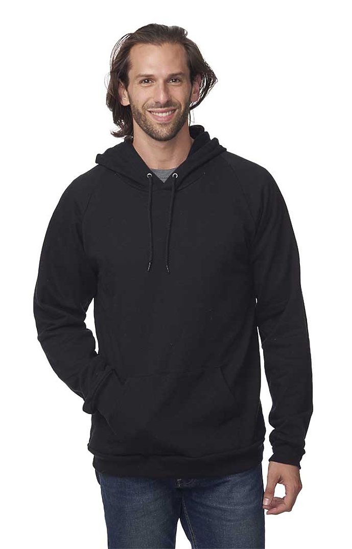 organic black mens pullover hoodie