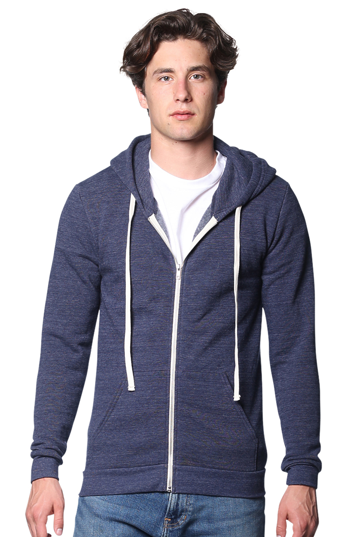 Unisex Triblend Fleece Zip Hoodie