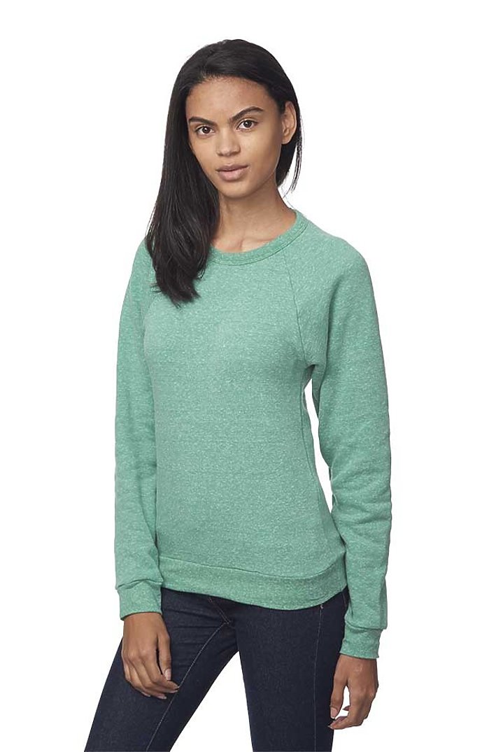 Unisex Triblend Fleece Raglan Crew Sweatshirt | Royal Wholesale