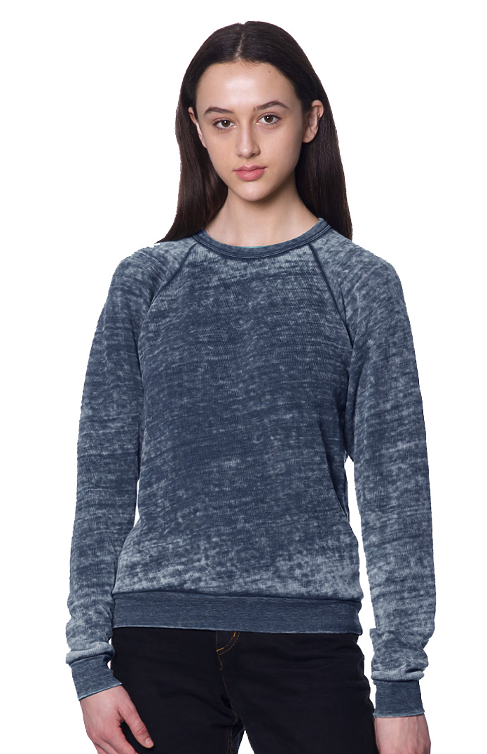 Raglan Crewneck With Ribbed Sleeves and Pocket Detail - Ready-to