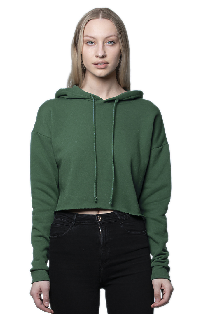 Wholesale Fashion Solid Color Long Sleeve Crop Top Hoodies for