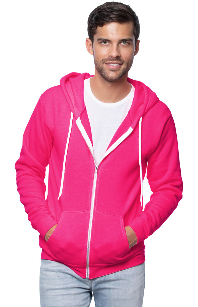 Unisex Fashion Fleece Neon Zip Hoodie | Royal Wholesale
