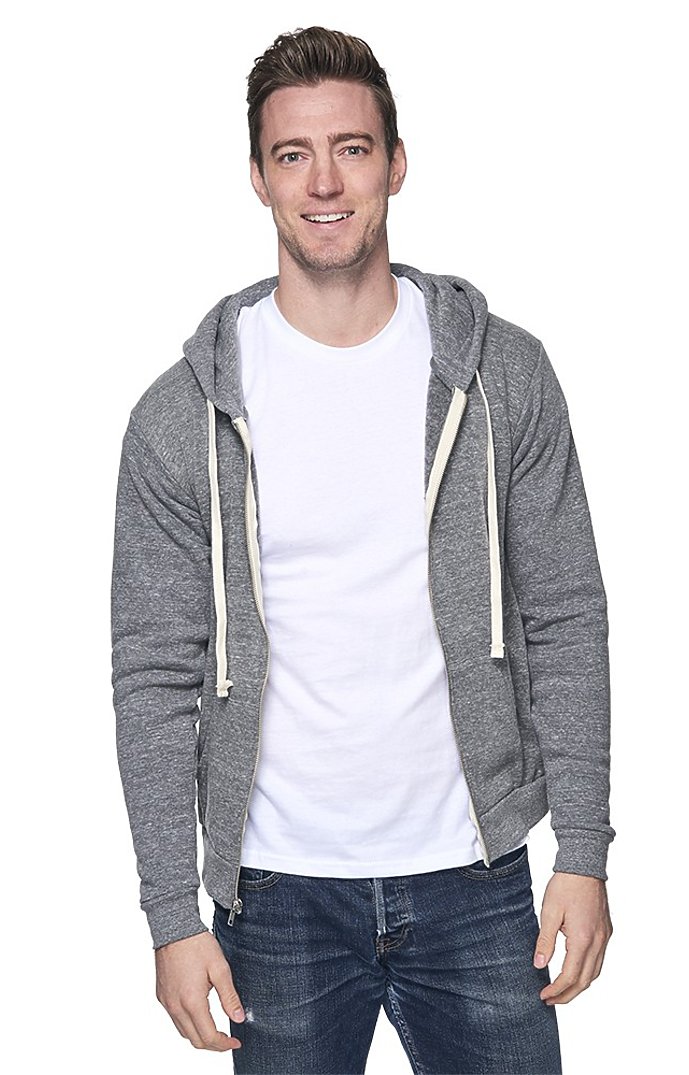 Unisex eco Triblend Fleece Full Zip Hoodie | Royal Wholesale