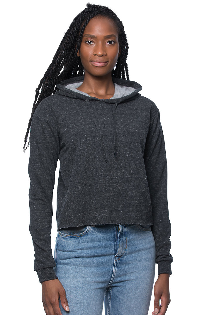 Women's Triblend French Terry Pullover Crop Hoodie | Royal Wholesale