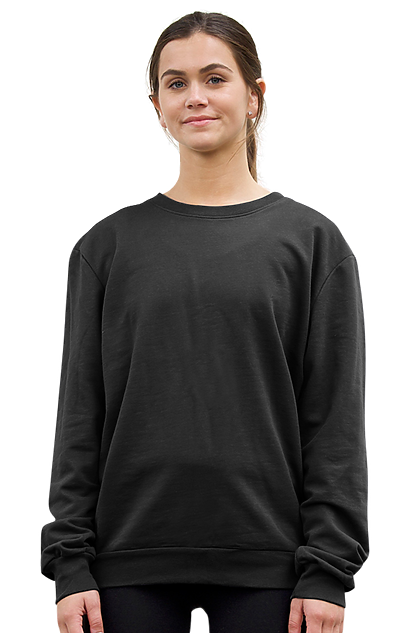 Easy Black Cotton Crew Sweatshirt