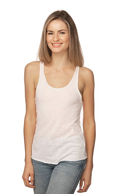 Womens Triblend Raw Edge Tank Top Royal Wholesale