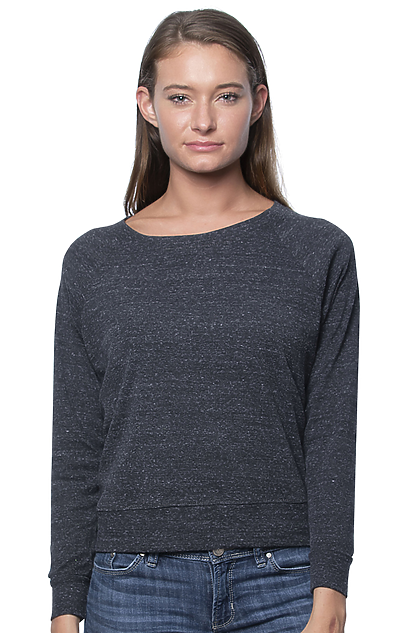 Women's Triblend Long Sleeve Raglan Pullover | Royal Wholesale
