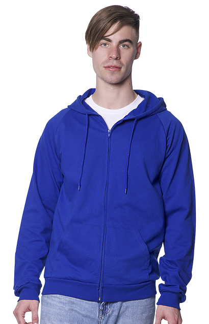 Unisex Organic Cotton Full Zip Hoodie | Royal Wholesale