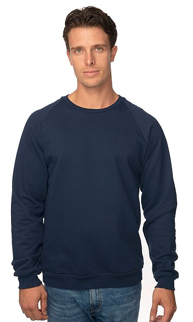 Unisex Organic Raglan Crew Neck Sweatshirt | Royal Wholesale