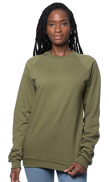 Unisex Organic Raglan Crew Neck Sweatshirt | Royal Wholesale