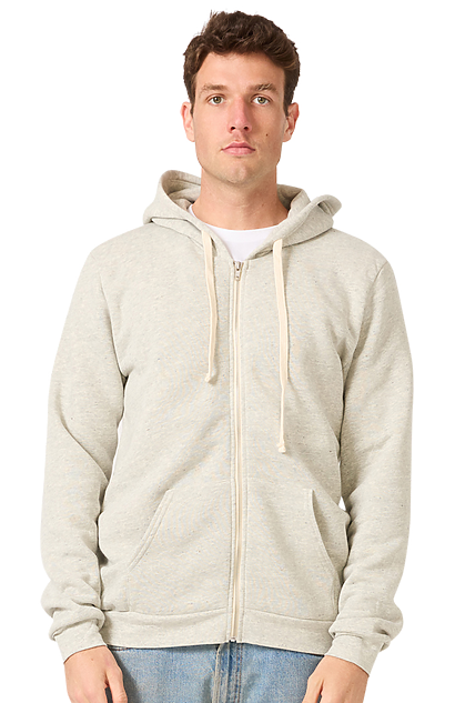 Unisex Triblend Fleece Zip Hoodie