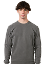 Unisex Vintage Pigment Dyed Fleece Crew Sweatshirt CHARCOAL 1