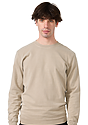 Unisex Vintage Pigment Dyed Fleece Crew Sweatshirt KHAKI 1