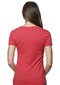 Women's 50/50 Blend V-Neck HEATHER CARDINAL Back