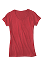 Women's 50/50 Blend V-Neck HEATHER CARDINAL Side2