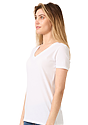 Women's 50/50 Blend V-Neck WHITE Side