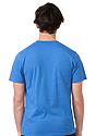 Unisex 50/50 Blend Tee HEATHER SEA BLUE Back