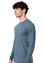 Unisex Long Sleeve 50/50 Blend Tee AEGEAN BLUE 2