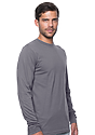 Unisex Long Sleeve 50/50 Blend Tee HEATHER CHARCOAL 2