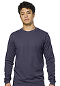 Unisex Long Sleeve 50/50 Blend Tee HEATHER INDIGO 1