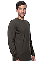 Unisex Long Sleeve 50/50 Blend Tee HEATHER SMOKE 2