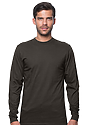 Unisex Long Sleeve 50/50 Blend Tee HEATHER SMOKE 1