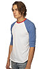 Unisex Americana Raglan Baseball Shirt WHITE/H SEA BLUE/H CARDINAL Back