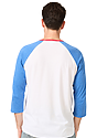Unisex Americana Raglan Baseball Shirt WHITE/H SEA BLUE/H CARDINAL Back