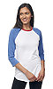 Unisex Americana Raglan Baseball Shirt WHITE/H SEA BLUE/H CARDINAL Front2