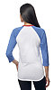 Unisex Americana Raglan Baseball Shirt WHITE/H SEA BLUE/H CARDINAL Back3