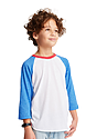 Youth Americana Raglan Baseball Shirt WHITE/H SEA BLUE/H CARDINAL Side