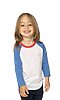 Toddler Americana Raglan Baseball Shirt WHITE/H SEA BLUE/H CARDINAL Front