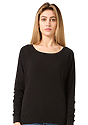 Women's Triblend Long Sleeve Raglan Pullover TRI BLACK Front