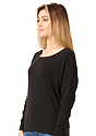 Women's Triblend Long Sleeve Raglan Pullover TRI BLACK Side