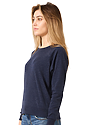 Women's Triblend Long Sleeve Raglan Pullover TRI DENIM NAVY Side
