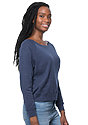 Women's Triblend Long Sleeve Raglan Pullover TRI DENIM NAVY Side