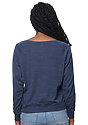 Women's Triblend Long Sleeve Raglan Pullover TRI DENIM NAVY Back