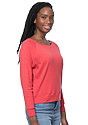 Women's Triblend Long Sleeve Raglan Pullover TRI RED Side