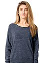Women's Triblend Long Sleeve Raglan Pullover TRI TRUE NAVY Front