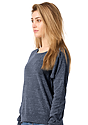 Women's Triblend Long Sleeve Raglan Pullover TRI TRUE NAVY Side