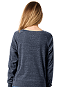 Women's Triblend Long Sleeve Raglan Pullover TRI TRUE NAVY Back