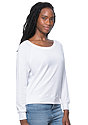 Women's Triblend Long Sleeve Raglan Pullover TRI WHITE Side