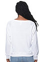 Women's Triblend Long Sleeve Raglan Pullover TRI WHITE Back