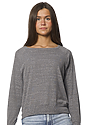 Women's Triblend Long Sleeve Raglan Pullover TRI VINTAGE GREY Front