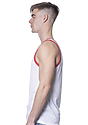 Unisex Triblend Tank Top TRI WHITE / TRI RED Side