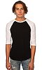 Unisex Triblend Raglan Baseball Shirt TRI BLACK / TRI WHITE Front