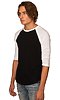 Unisex Triblend Raglan Baseball Shirt TRI BLACK / TRI WHITE Side