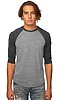 Unisex Triblend Raglan Baseball Shirt TRI VINTAGE GREY/TRI ONYX Front