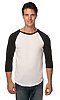 Unisex Triblend Raglan Baseball Shirt TRI WHITE / TRI BLACK Front