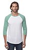 Unisex Triblend Raglan Baseball Shirt TRI WHITE / TRI KELLY Front